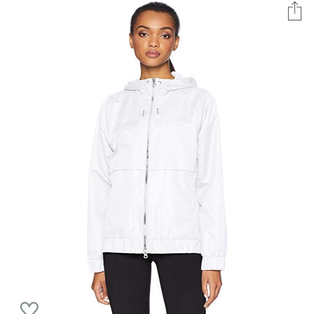 White hooded windbreaker, brand new!